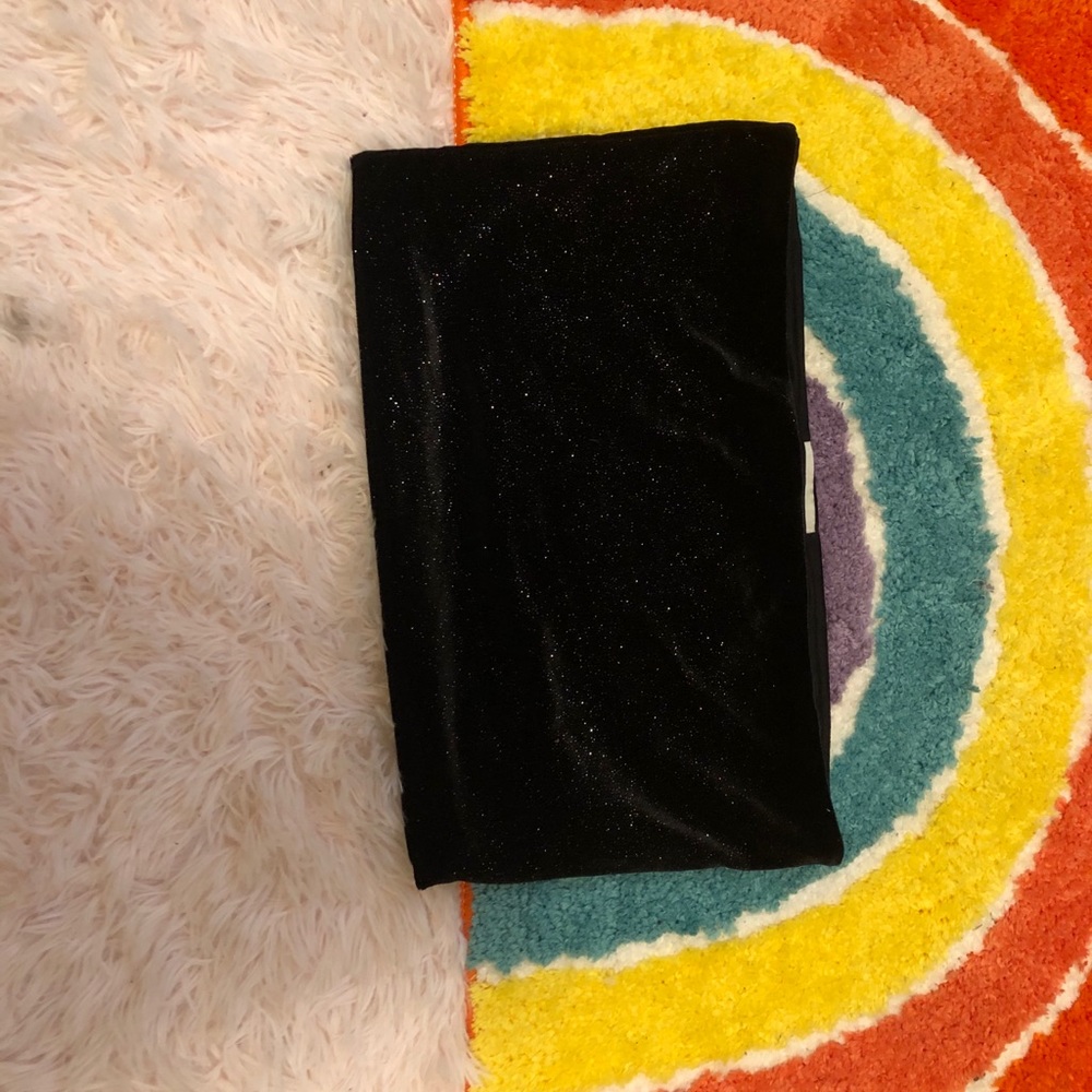 Sparkly Velvet Black Tube Top